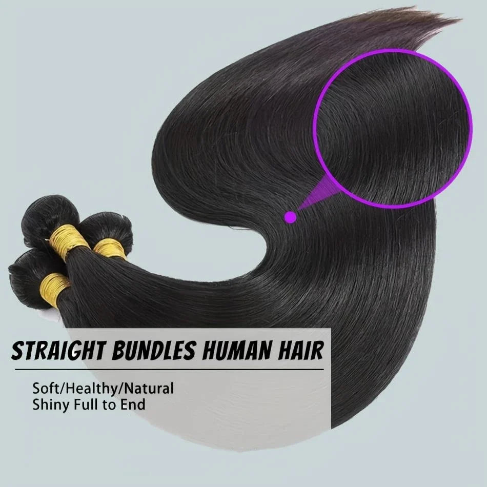 Bone Straight 1/3/4 Pcs Bundles Human Hair Bundles Virgin Hair With Unprocessed Natural Black Hair Extensions 26 28 30 Inch