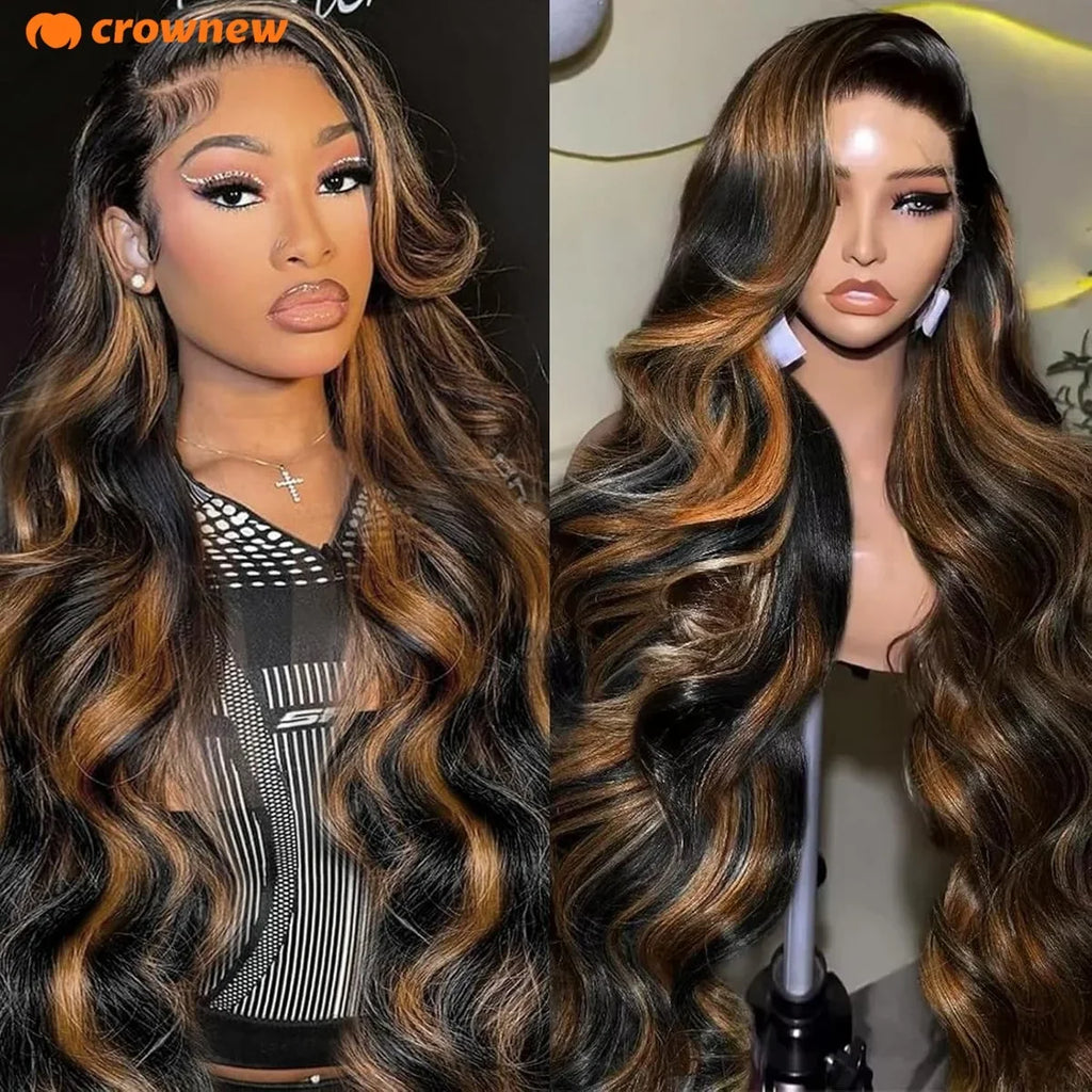 Highlight Wig Human Hair P1B-30 Body Wave Human Hair Wigs 13X4 13x6 HD Lace Frontal Wig Pre Plucked 200% Ombre Human Hair Wig