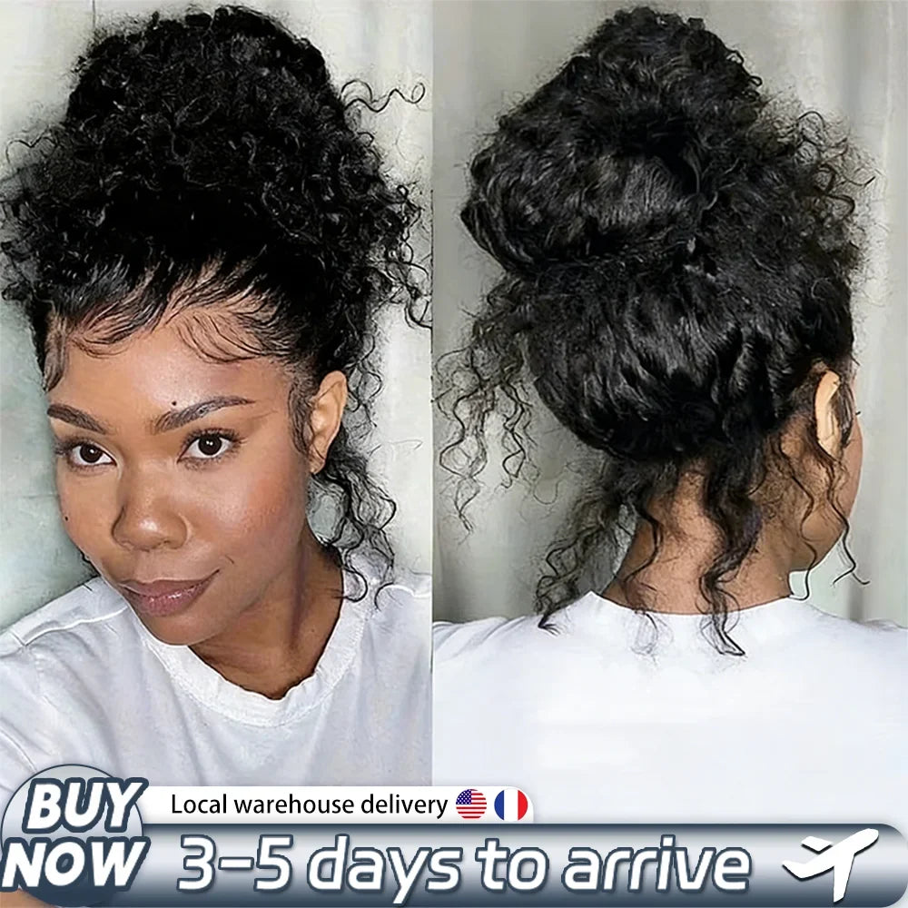 3X1 Wig With Bangs Straight Human Hair Wigs For Brazilian Women 200 Density Natural Color Full Machine Made Wigs Glueless Wig