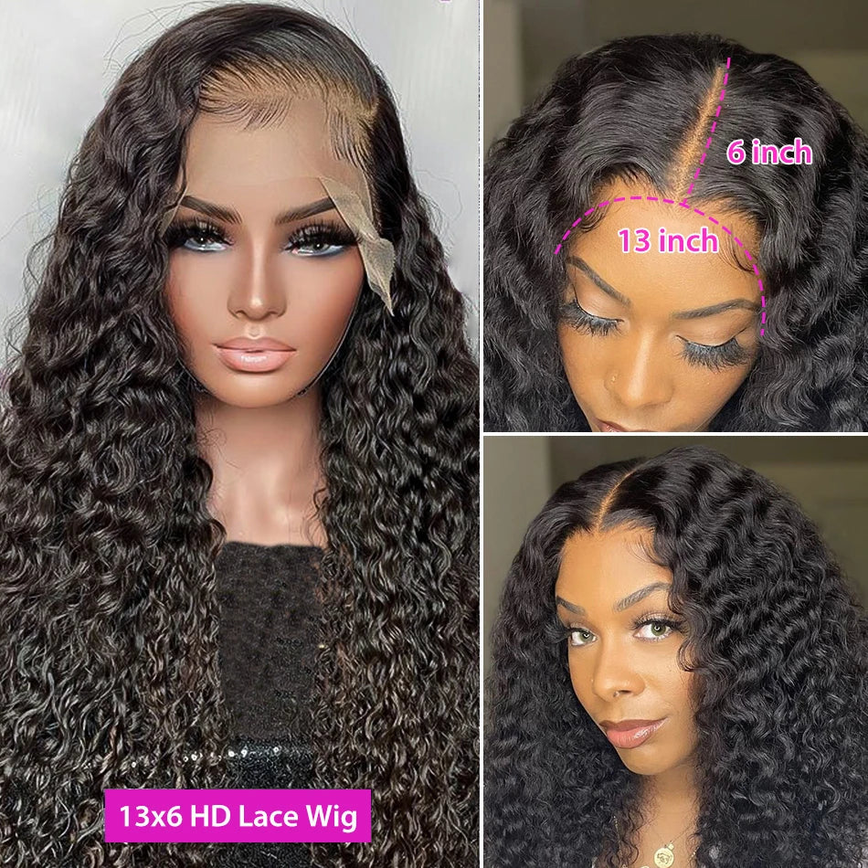 42 Inch Curly Wigs Deep Wave Frontal Wig 13x6 Hd Lace Frontal Wig Brazilian Pre Plucked Glueless 13x4 Human Hair Wigs For Women