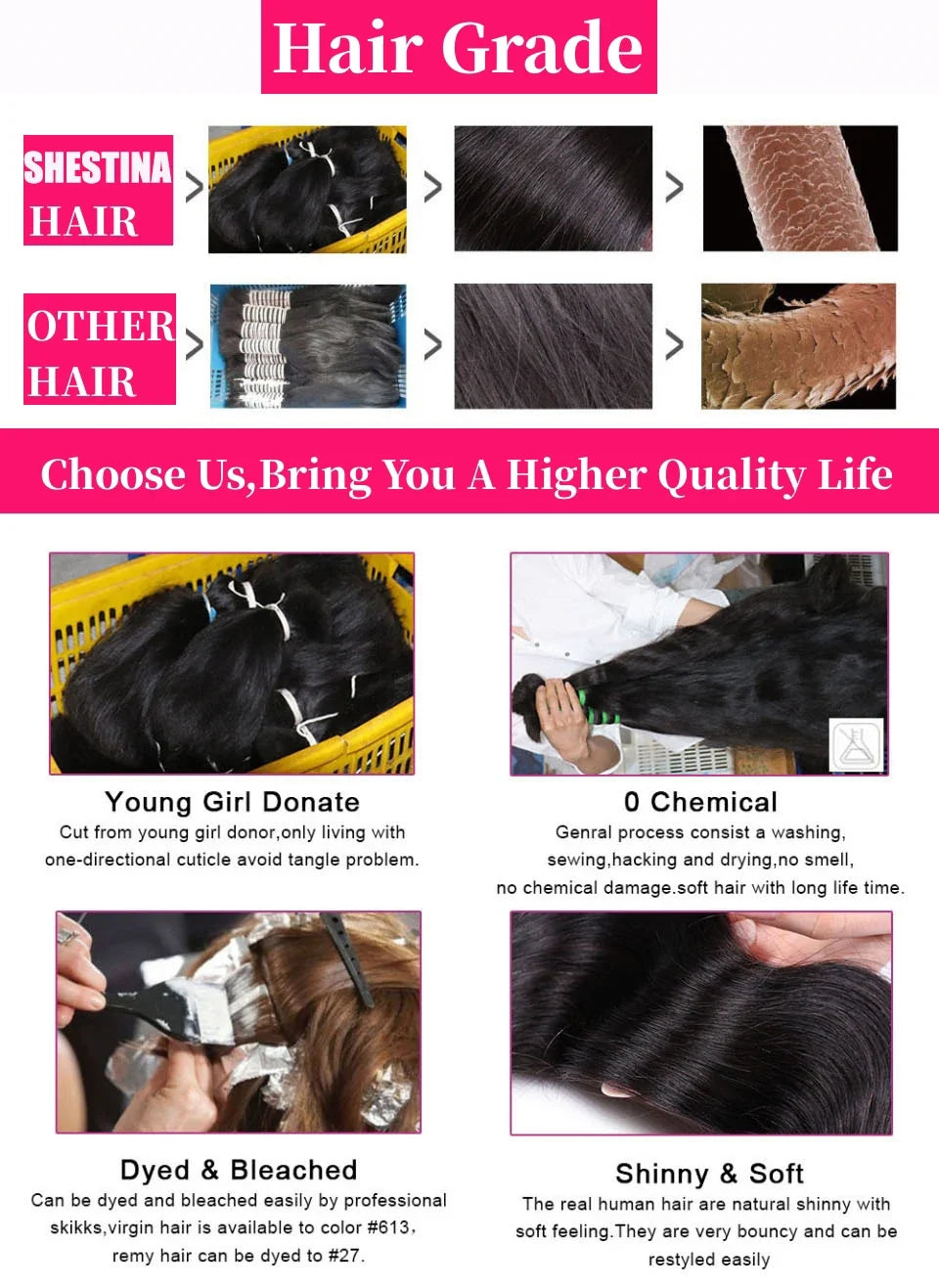 #4 Brown Highlight Human Crochet Hair With String Body Wave Invisible Pre Separated Knotless Crochet Hair Extensions For Braid