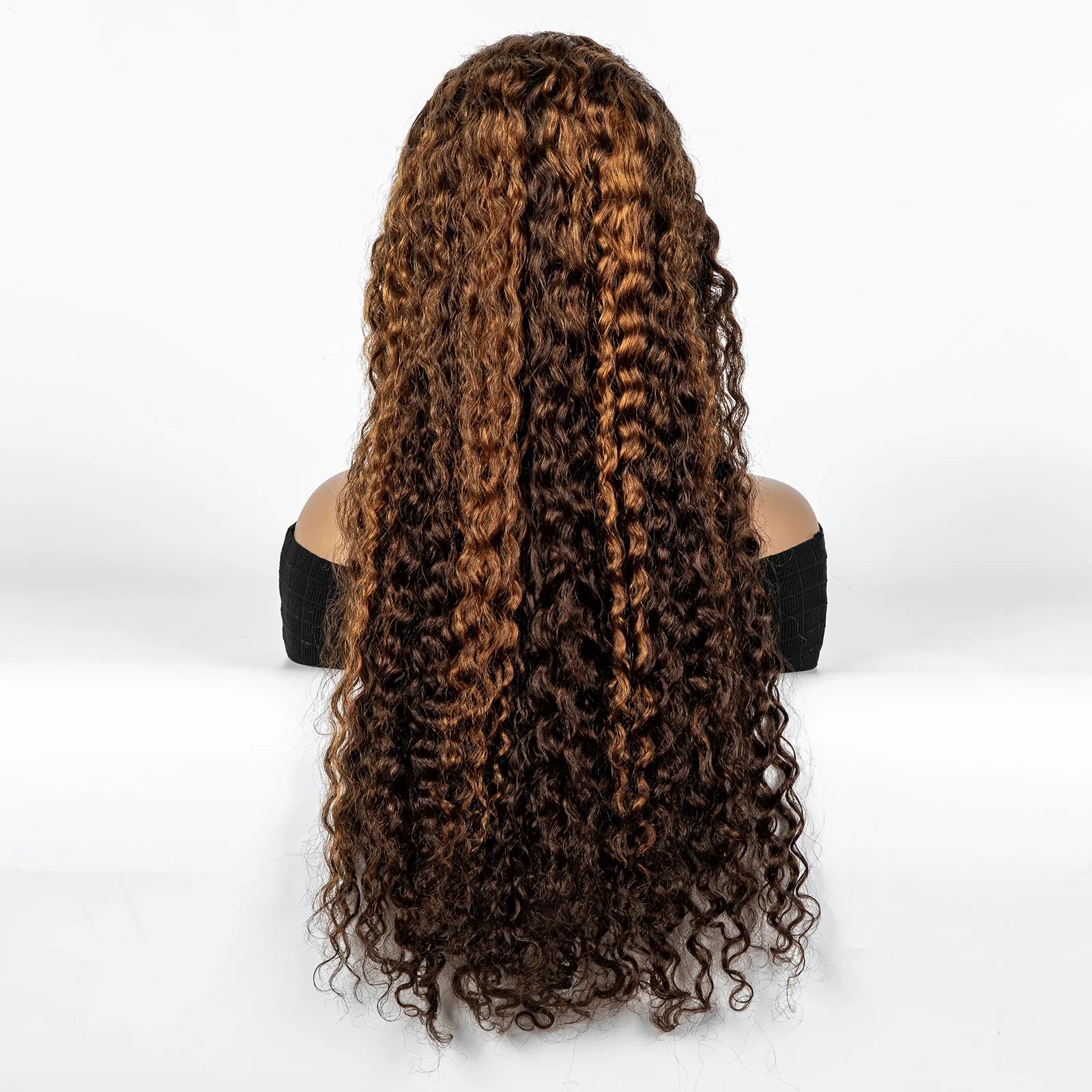 300% Density Ombre 30 Inches Water Wave Wavy Curly Human Hair Wigs 13x4 Transparent Lace Frontal Human Hair Wig for Women