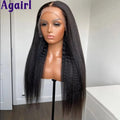 200% Orange Brown Yaki Kinky Straight Human Hair Wigs 13x4 13x6 Lace Frontal Wig Pre Plucked Ready To Go 6x4 Lace Wigs for Women