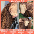 BEEOS 250% Highlight Wig Human Hair Curly 13x6 HD Lace Frontal Wig Water Wave Pre Plucked 5x5 HD Closure Wigs For Women Skinlike