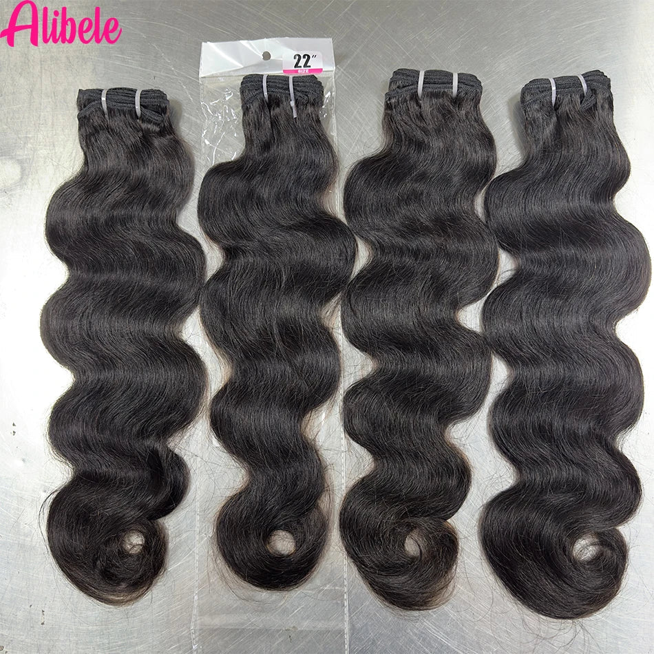 12A Grade Body Wave Bundles Malaysia Raw Hair Weave Bundles Alibele Hair Water Wave Bundles Wholesale Bundles Natural BlackColor