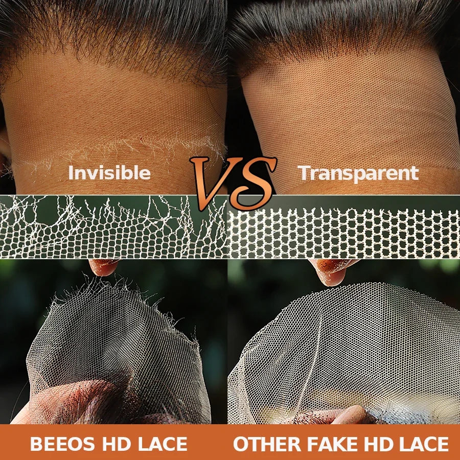 BEEOS Ultra Fitted 13X6 Glueless Wig Human Hair Ready To Wear Skinlike HD Lace Straight Human Hair Lace Frontal Wig Brazilian
