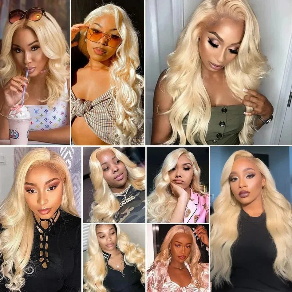 13x6 Hd 613 Blonde Body Wave 100% Human Hair Wigs Brazilian 30 40 Inch Transparent Lace Frontal Wig Wet And Wavy Lace Front Human Hair Wig