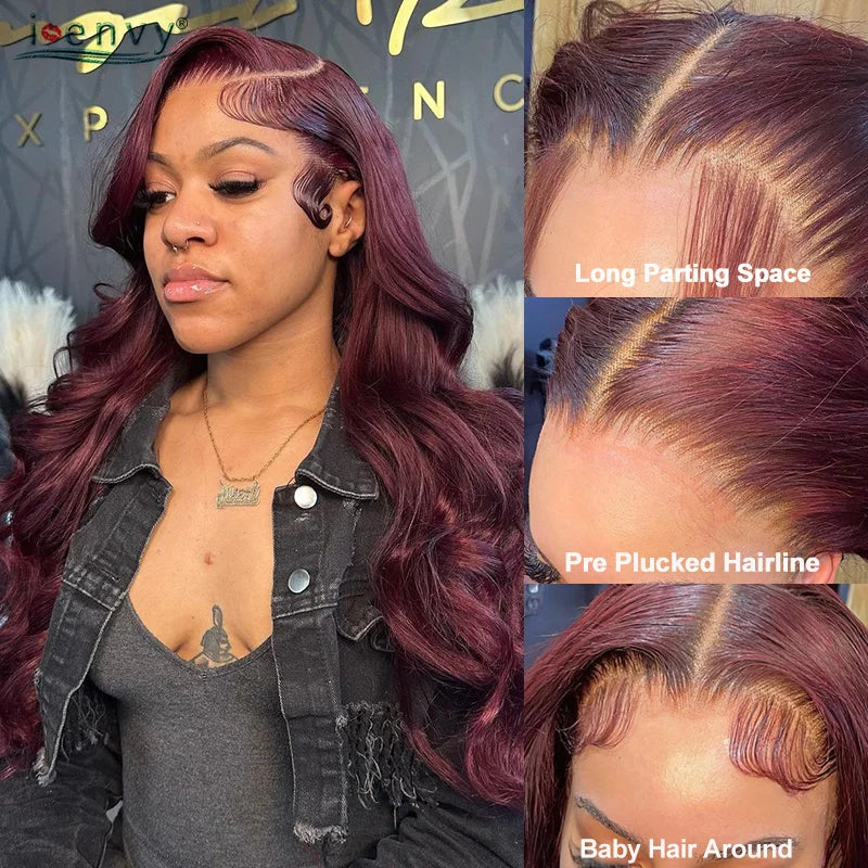 Orange Brown Lace Front Wigs Colored Ginger Blonde 13X6 Lace Frontal Human Hair Wigs Remy Burgundy Red Body Wave Lace Front Wig