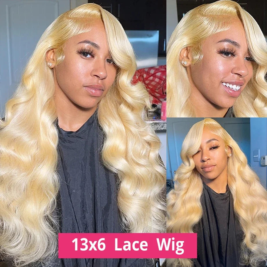 Curly Human Hair Wig Deep Wave Frontal Burmese 613 Blonde Body Wave Human Hair Wigs For Women 13x6 Hd Lace Front Human Hair Wig