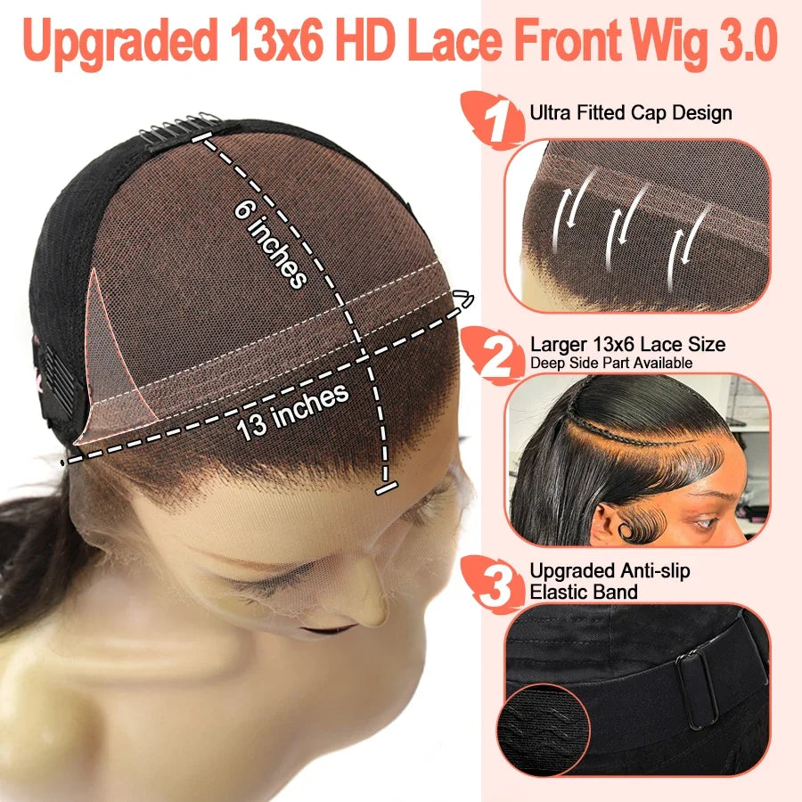 BEEOS Skinlike 13X6 HD Lace Frontal Wig Ombre Blonde Straight 13x4 HD Lace Full Front Human Hair Wigs For Women Pre plucked Hair