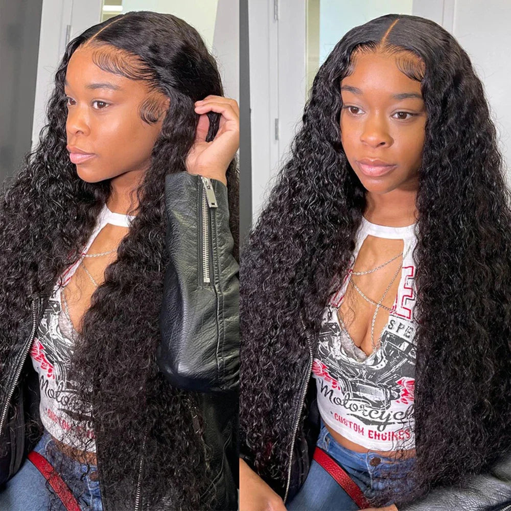 Transparent Remy Deep Wave Lace Front Wig 13x4 13x6 Water Wave Lace Frontal Wig 4X4 Closure Human Hair Wigs For Women Glueless