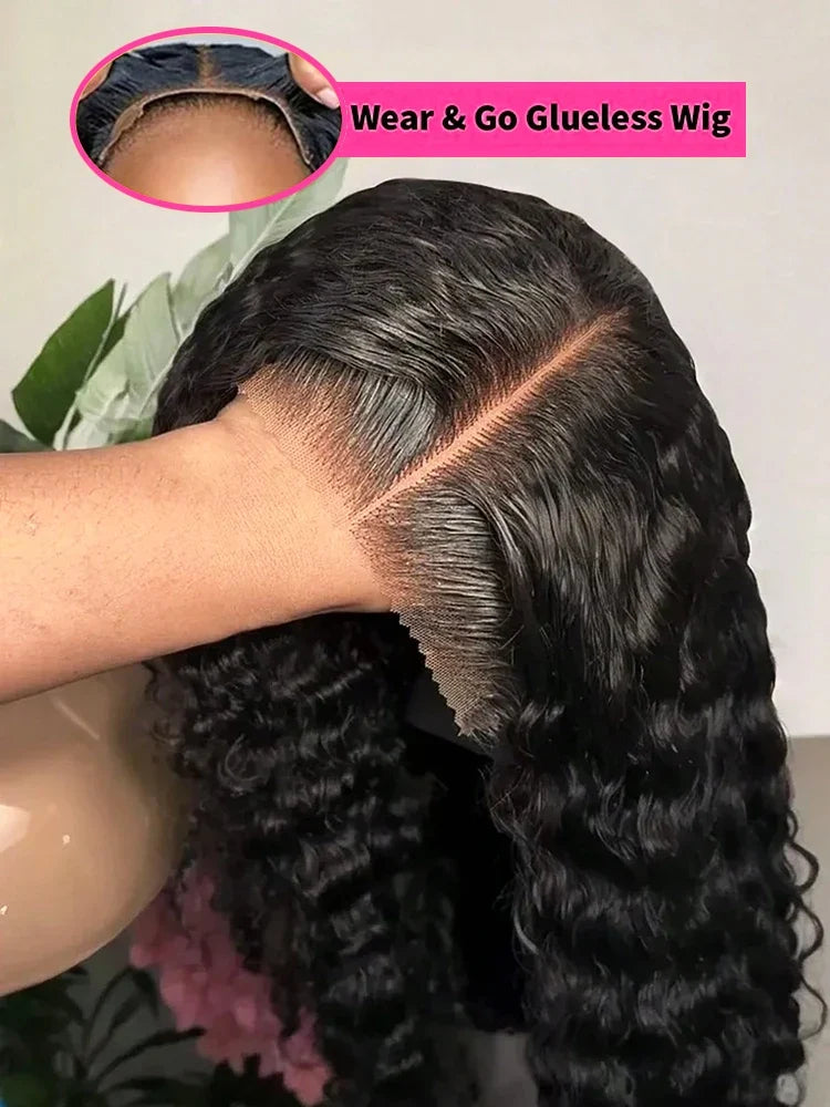 13x6 Hd Deep Wave Glueless Wig Human Hair For Women Wear And Go 7x5 Frontal Curly Lace Front Wigs On Clearance Sale 250 Density