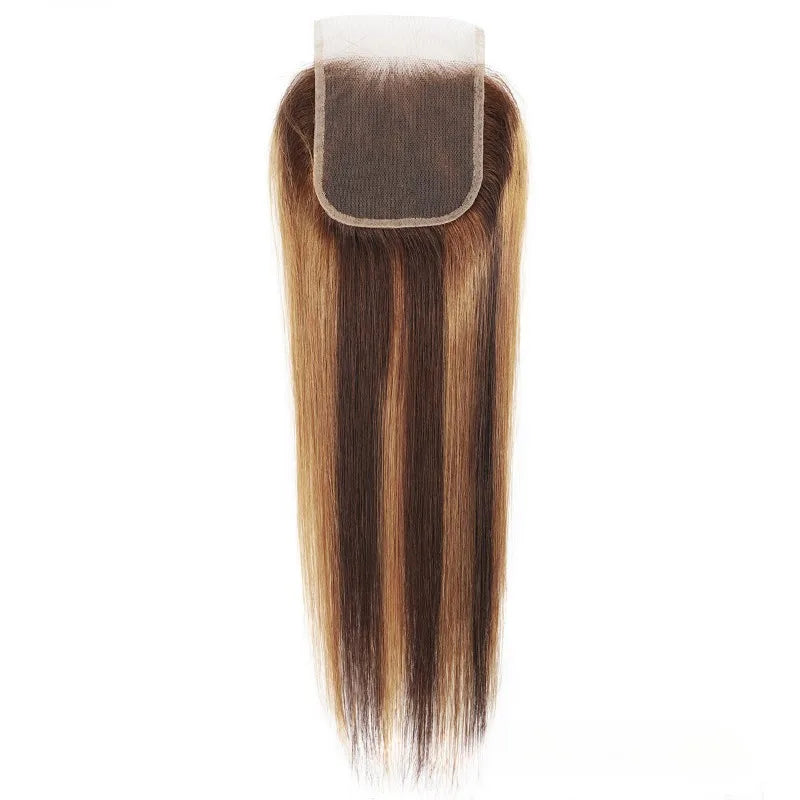 20Inch Highlight 4x4 Lace Closure Human Hair P427 Straight Body Wave Deep Kinky Curly Transparent Closure Brazilian Virgin Hair