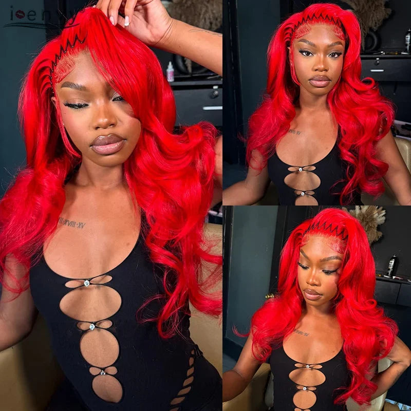 Orange Brown Lace Front Wigs Colored Ginger Blonde 13X6 Lace Frontal Human Hair Wigs Remy Burgundy Red Body Wave Lace Front Wig
