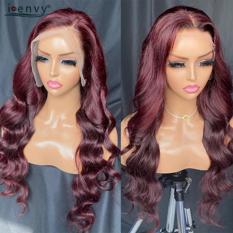 Orange Brown Lace Front Wigs Colored Ginger Blonde 13X6 Lace Frontal Human Hair Wigs Remy Burgundy Red Body Wave Lace Front Wig