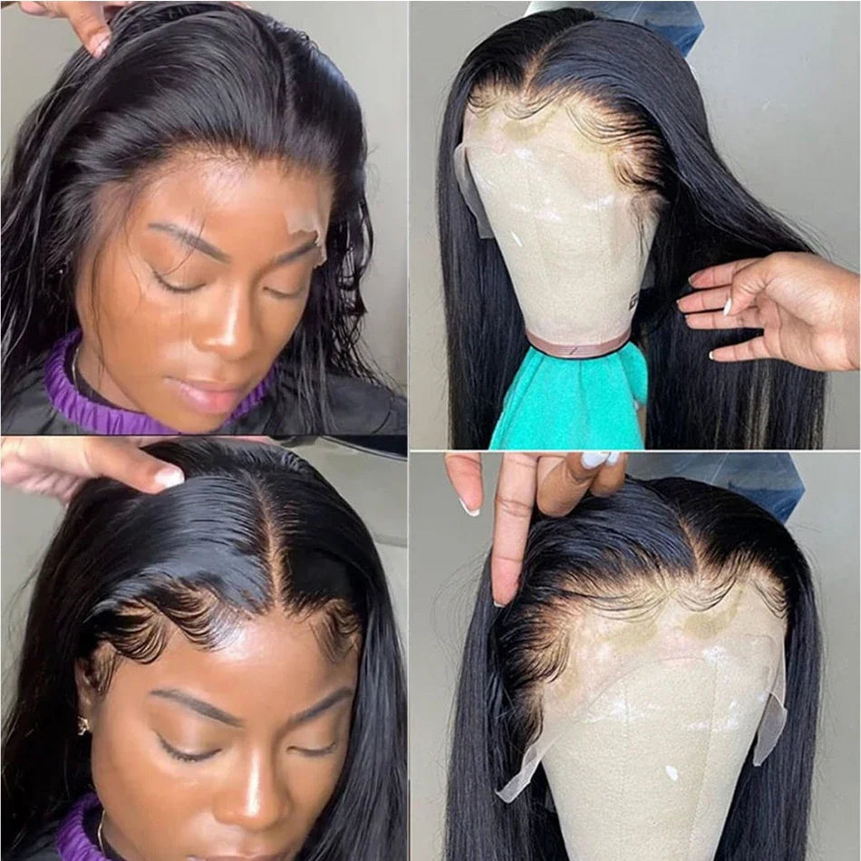 Raw Hair Vietnamese 180 Density 100% Human Hair T Part Lace Frontal Wigs Straight Natural Black Lace Front Human Hair Wigs