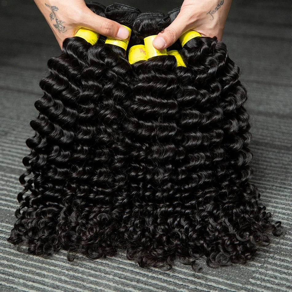 Rosabeauty Deep Wave Human Hair Bundles Brazilian 3 4 Bundles Remy Curly Water Wave Human Hair Extensions Double Weft