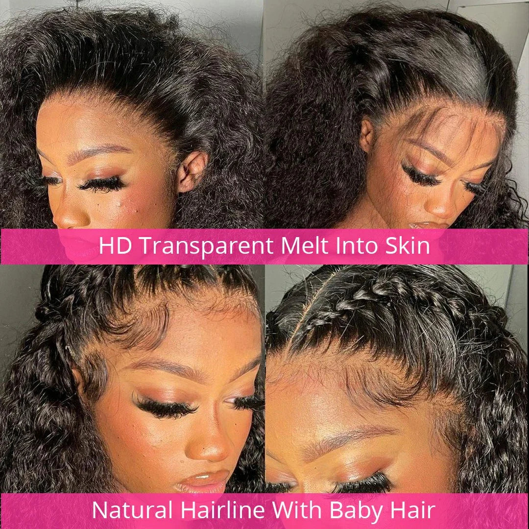 Transparent Remy Deep Wave Lace Front Wig 13x4 13x6 Water Wave Lace Frontal Wig 4X4 Closure Human Hair Wigs For Women Glueless