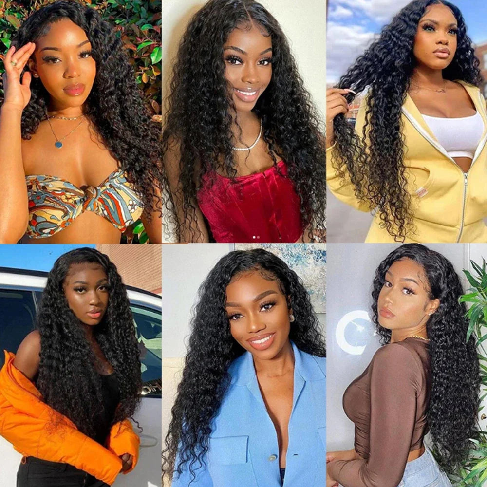 Transparent Remy Deep Wave Lace Front Wig 13x4 13x6 Water Wave Lace Frontal Wig 4X4 Closure Human Hair Wigs For Women Glueless