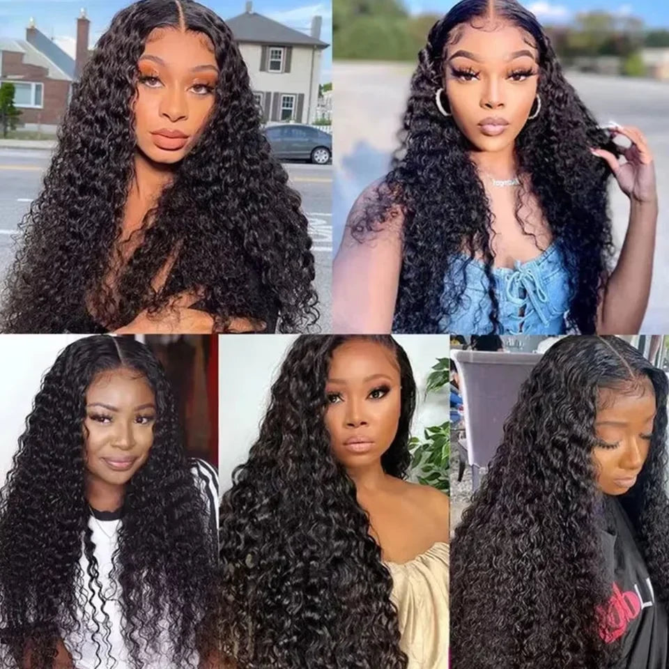 Human Hair Bundles With Closure Burmese Deep Wave Raw 3 4 Bundles With 4x4 5x5 HD Lace Closure Curly Weave With 13x4 Frontal