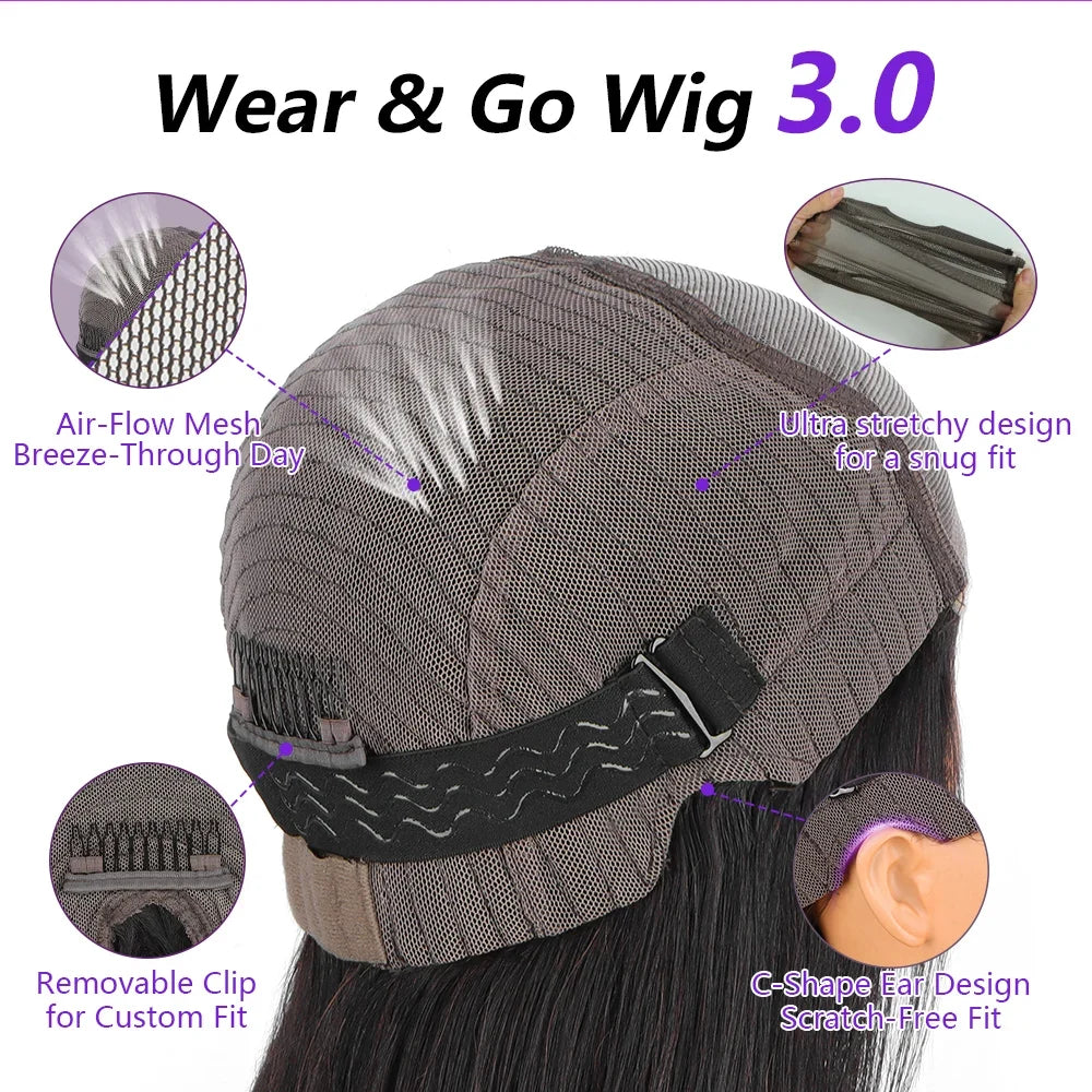 1B/99j Burgundy Highlight Lace Front Wig 30 Inch 5x5 Glueless Body Wave Wear And Go Wigs Brazilain Red Colored Human Hair Wigs