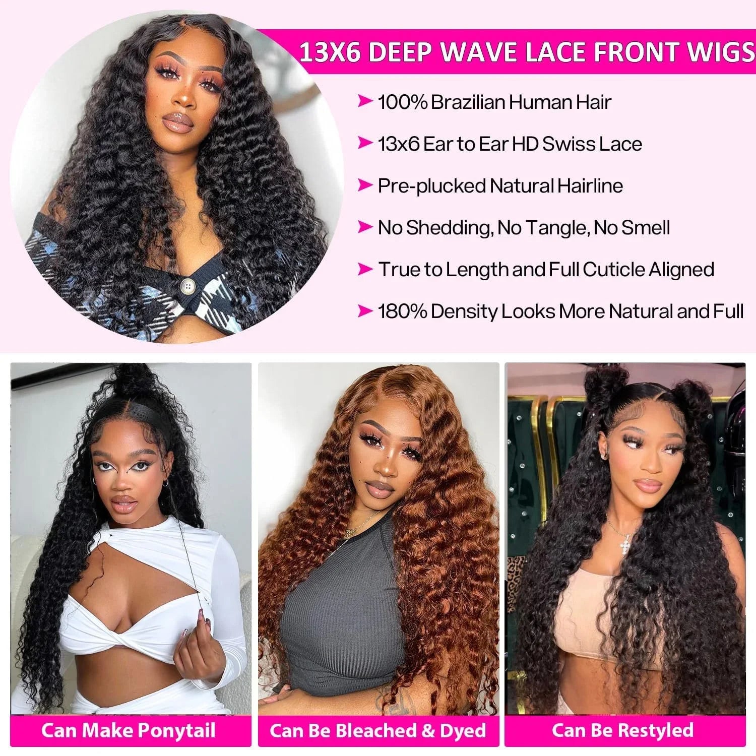 13x6 Hd Deep Wave Glueless Wig Human Hair For Women Wear And Go 7x5 Frontal Curly Lace Front Wigs On Clearance Sale 250 Density