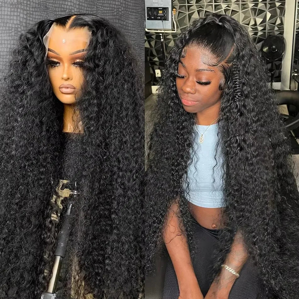 300% Curly Lace Front Human Hair Wig Wet and Wavy Wigs For Women Water Deep Wave 13x6 HD Lace Frontal Human Hair Wig 250 Density
