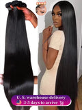 40 50Inch Bone Straight Human Hair Bundles Raw Hair Bundles 100% Human Hair Extensions Brazilian Weave 3 4 Bundles Fast Shipping