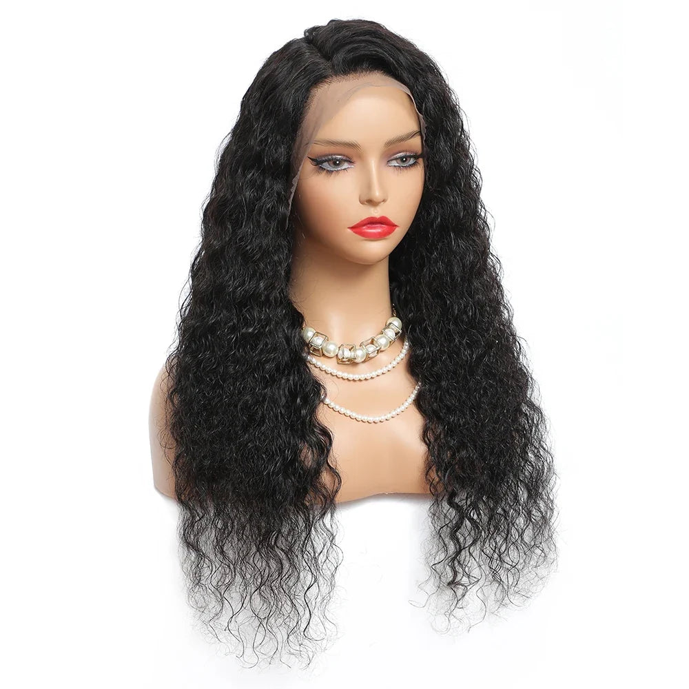 Transparent Remy Deep Wave Lace Front Wig 13x4 13x6 Water Wave Lace Frontal Wig 4X4 Closure Human Hair Wigs For Women Glueless