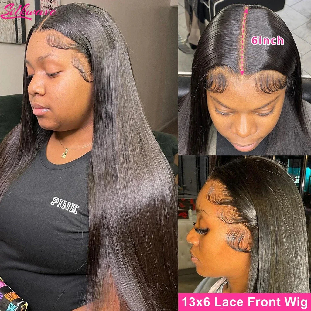 13x4 13x6 Hd Bone Straight Transparent Lace Front Wig Human Hair 40 Inch Pre Plucked Lace Front Wigs 200 Density Human Hair Wigs