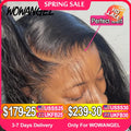 WOWANGEL HD Lace Frontal Wigs 13x4 Lace Frontal Human Hair Wig Melt Skins 250% Full Frontal Wigs Silky Straight Wigs For Woman