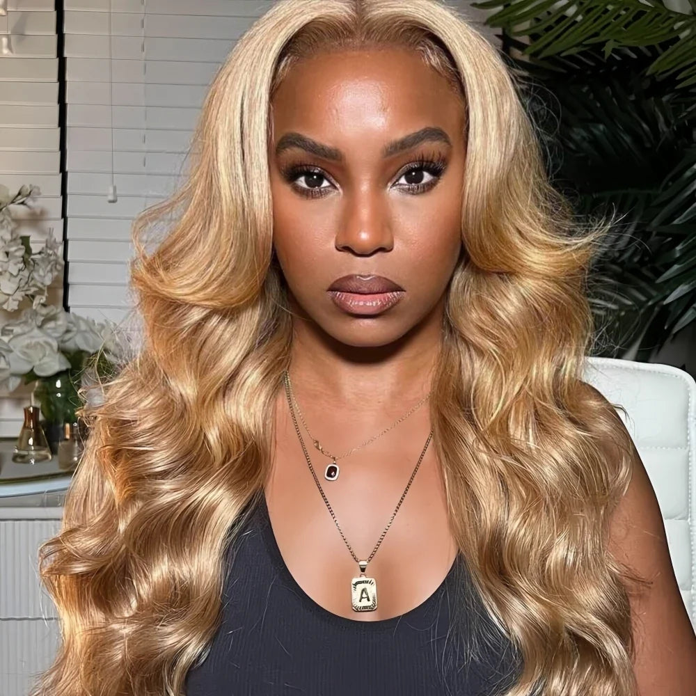 #4 Brown Highlight Human Crochet Hair With String Body Wave Invisible Pre Separated Knotless Crochet Hair Extensions For Braid