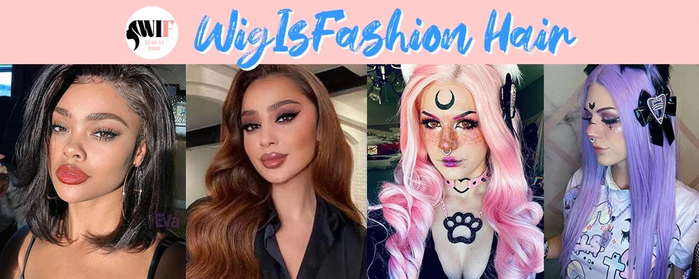 WIF Platinum Pink Ombre Hair Synthetic Wig Long Straight Heat Fiber Two Tones Colorful Lace Front Wigs Women Cosplay Party Use