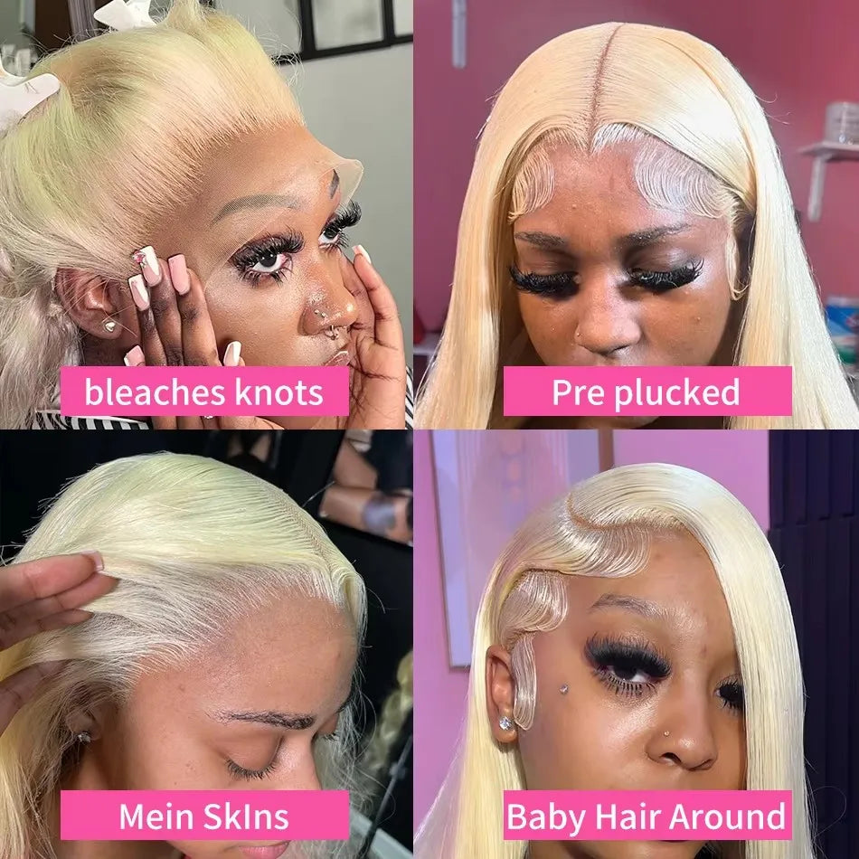 Rosabeauty 40 Inch 13x4 Straight 613 Hd Honey Blonde Lace Front Human Hair Wigs Brazilian 13x6 Color Lace Frontal Wigs For Women