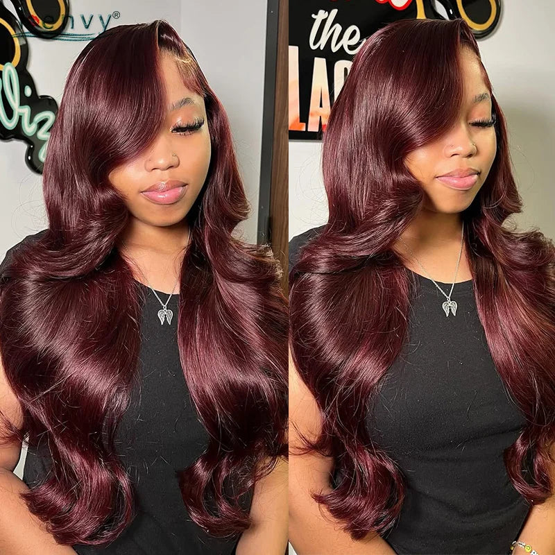 Orange Brown Lace Front Wigs Colored Ginger Blonde 13X6 Lace Frontal Human Hair Wigs Remy Burgundy Red Body Wave Lace Front Wig