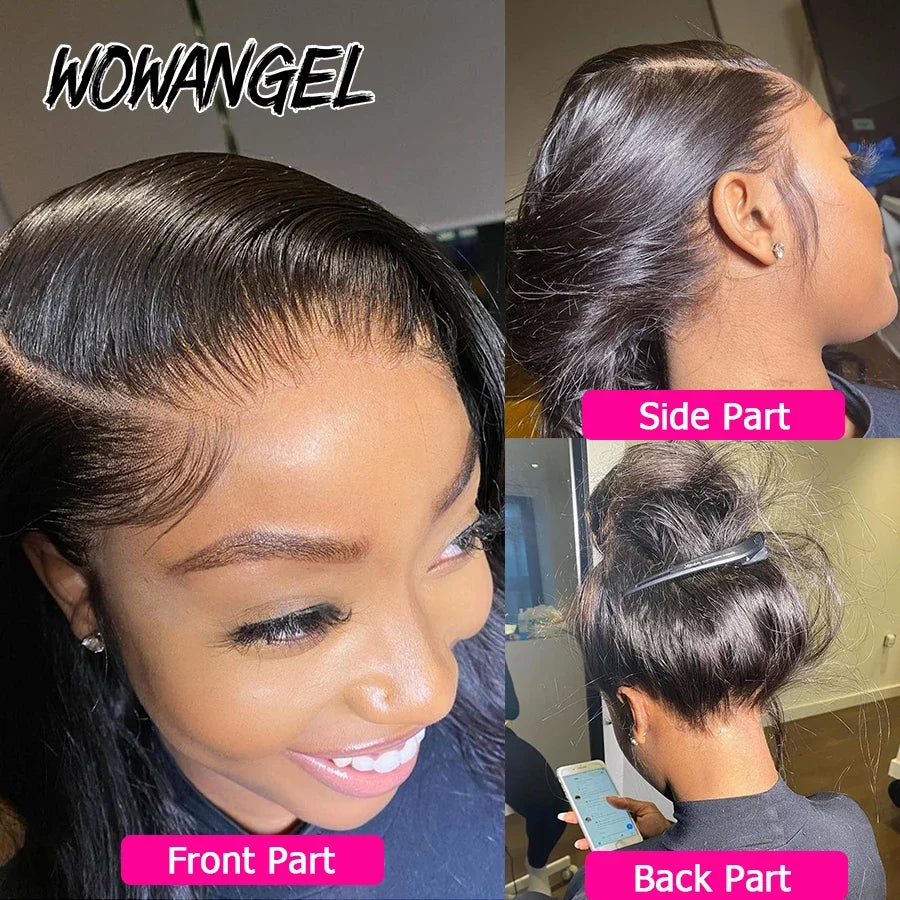30in Invisi Strap 360 HD Lace Front Wigs Human Hair Straight 13x6 HD Full Lace Frontal Wigs Skins Melted Glueless Drawstring Wig