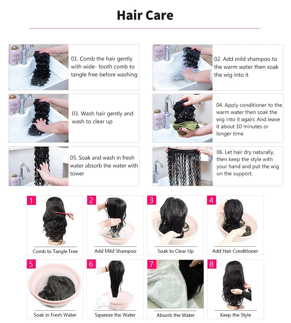 Transparent Remy Deep Wave Lace Front Wig 13x4 13x6 Water Wave Lace Frontal Wig 4X4 Closure Human Hair Wigs For Women Glueless