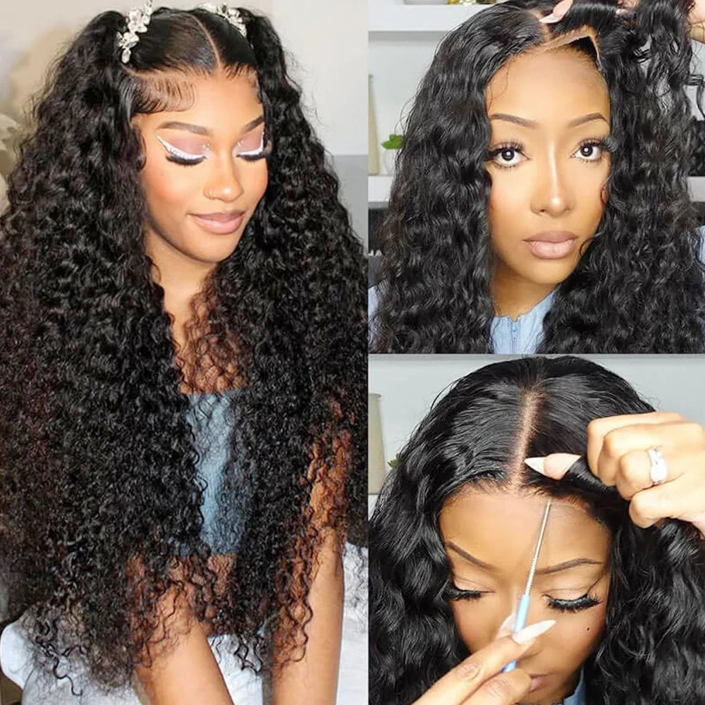 250 Density 30 Inch Kinky Curly 360 13x6 13x4 HD Lace Front Wig 6x6 Closure Glueless Wig Deep Wave Lace Frontal Human Hair Wig
