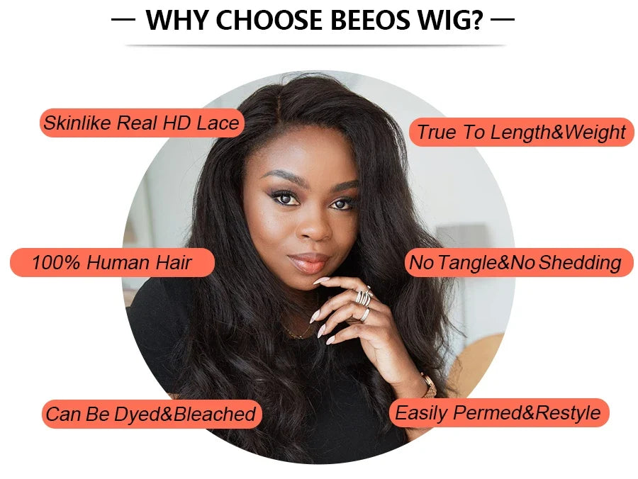 BEEOS Skinlike 13X6 HD Lace Frontal Wig Ombre Blonde Straight 13x4 HD Lace Full Front Human Hair Wigs For Women Pre plucked Hair