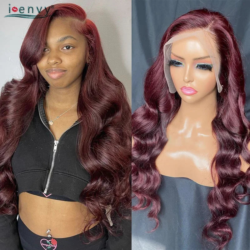 Orange Brown Lace Front Wigs Colored Ginger Blonde 13X6 Lace Frontal Human Hair Wigs Remy Burgundy Red Body Wave Lace Front Wig