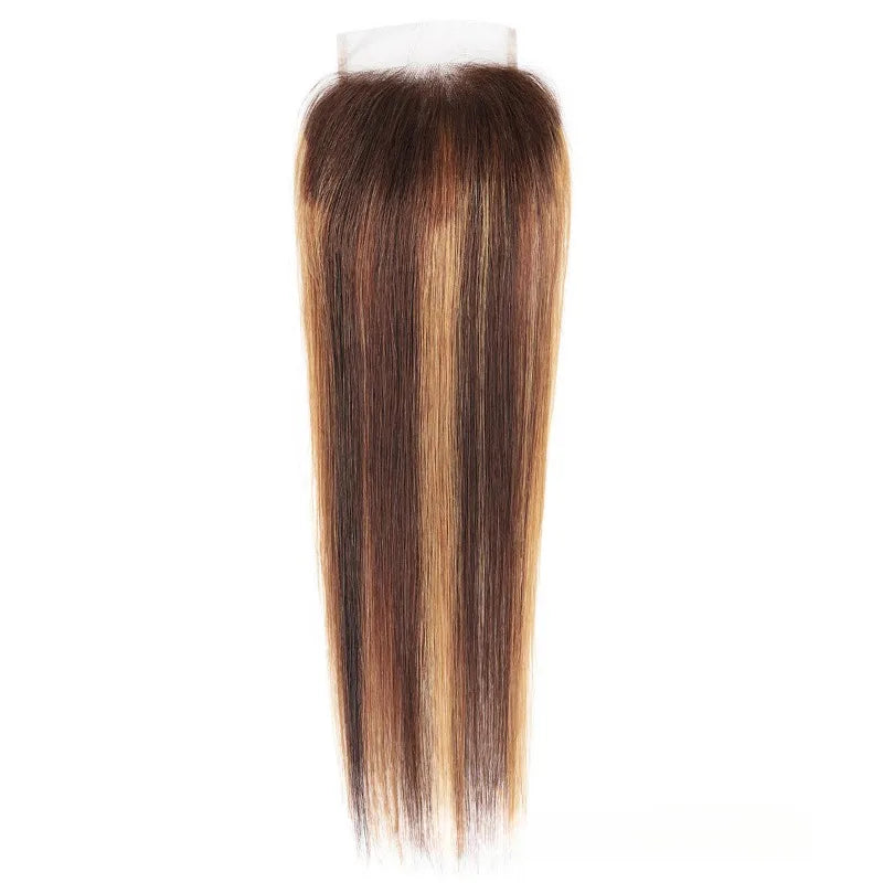 20Inch Highlight 4x4 Lace Closure Human Hair P427 Straight Body Wave Deep Kinky Curly Transparent Closure Brazilian Virgin Hair