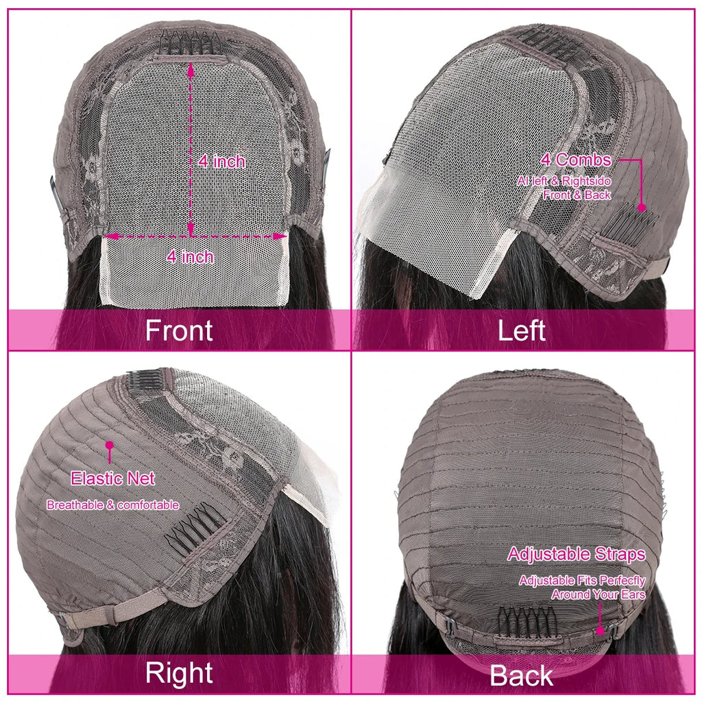 13x6 HD Transparent Straight Lace Front Human Hair Wigs For Women 180% Pre Plucked 4x4 Closure Wig 30 Inch 13x4 Lace Frontal Wig