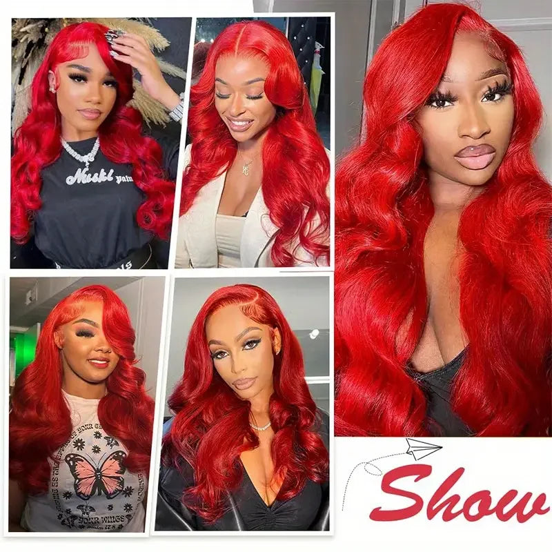 30 36 40 Inch 13x4 13x6 Straight Lace Frontal Wigs Hot Red Front Human Hair Wig 4x4 5X5 Closure Wig Pre Plucked For Women