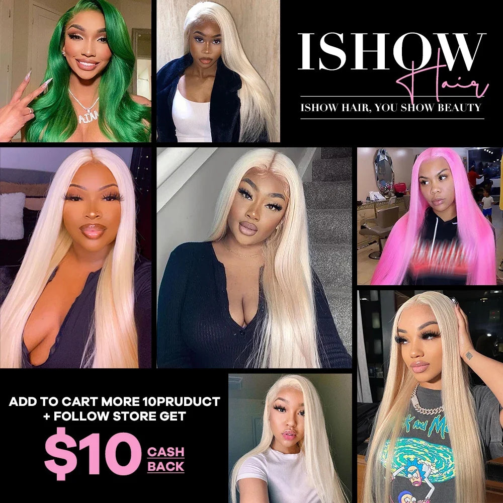 Ishow 613 Full Lace Human Hair Wig Blonde Lace Front Wig Human Hair Full Lace Wig Straight 13x4 Lace Front Human Hair Wig