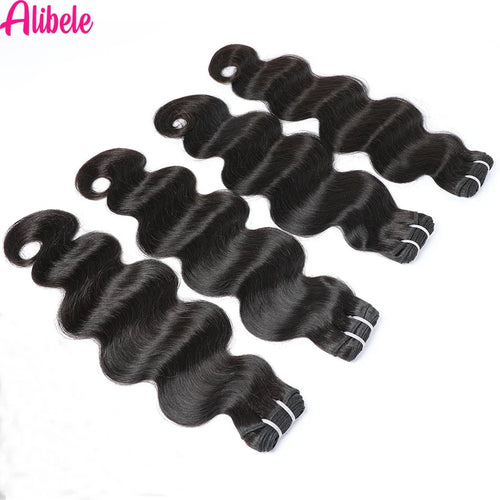 12A Grade Body Wave Bundles Malaysia Raw Hair Weave Bundles Alibele Hair Water Wave Bundles Wholesale Bundles Natural BlackColor
