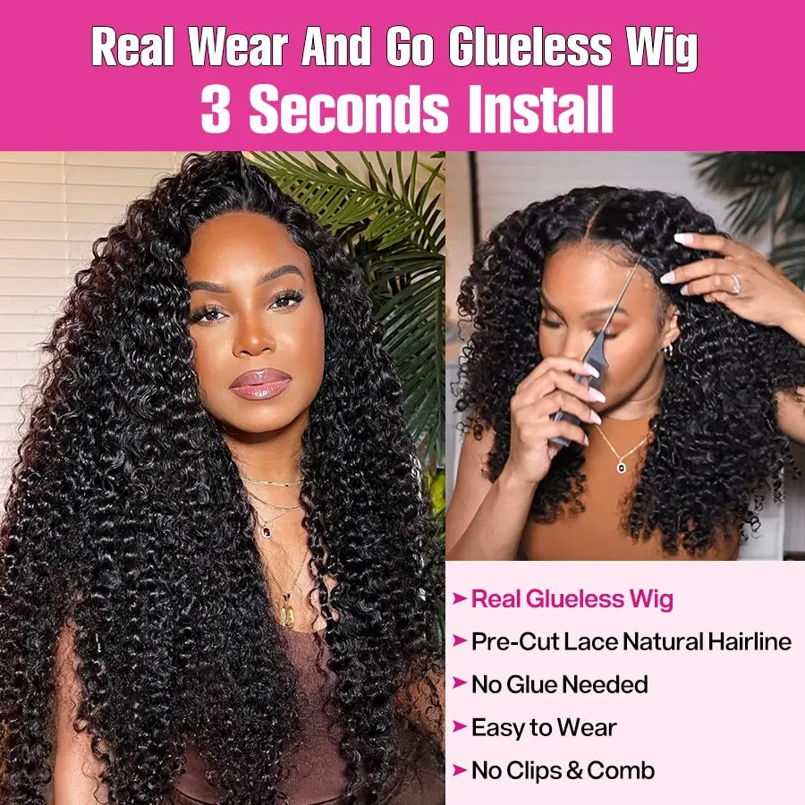 13x6 Hd Deep Wave Glueless Wig Human Hair For Women Wear And Go 7x5 Frontal Curly Lace Front Wigs On Clearance Sale 250 Density