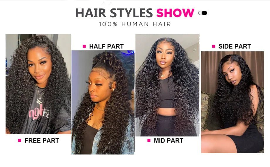 Deep Wave Frontal Wig 13x6 HD Lace Frontal Wig 13X4 28 30 32 34 36 Inch Human Hair Lace Frontal Wig Deep Curly Lace Front Wig