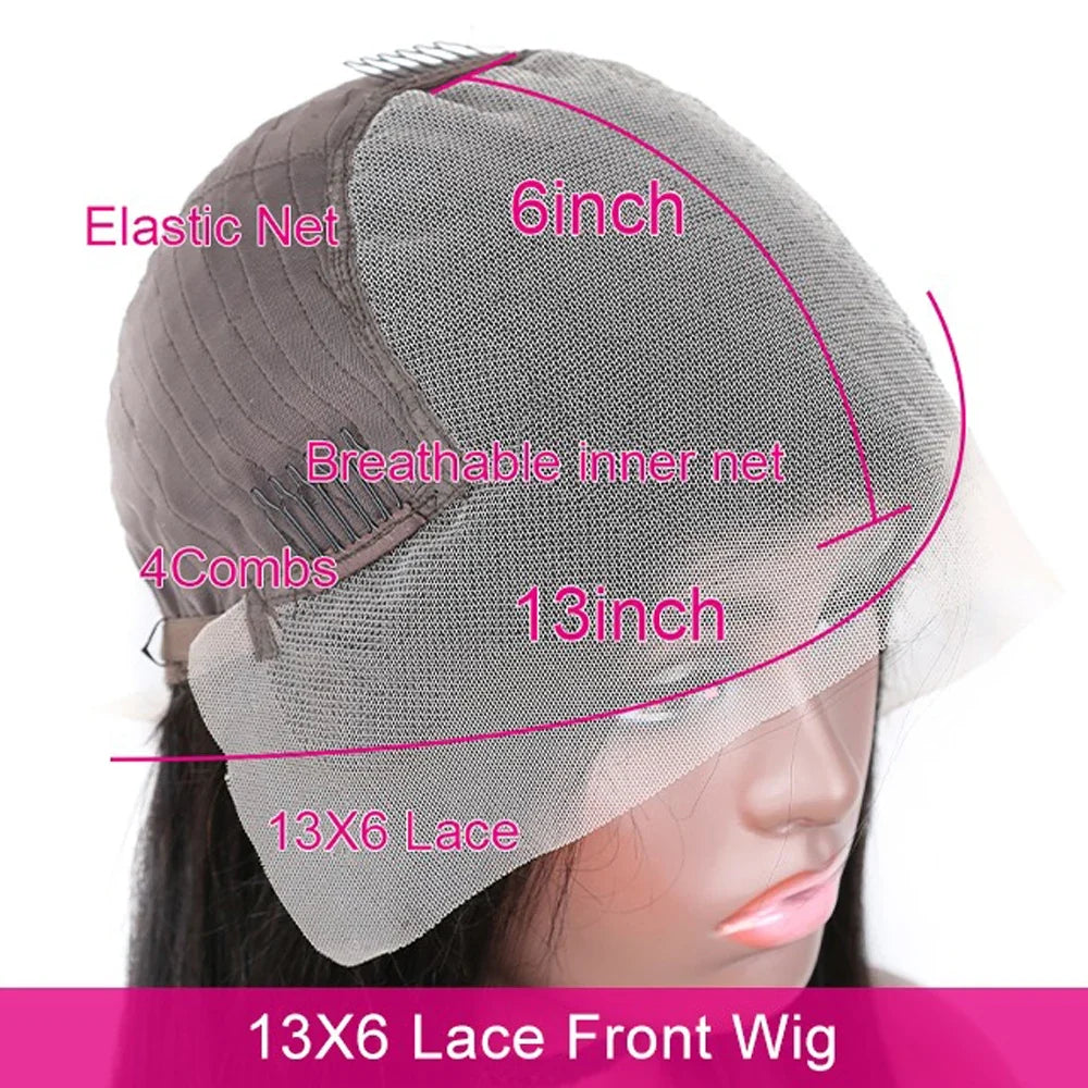 13x6 HD Transparent Straight Lace Front Human Hair Wigs For Women 180% Pre Plucked 4x4 Closure Wig 30 Inch 13x4 Lace Frontal Wig