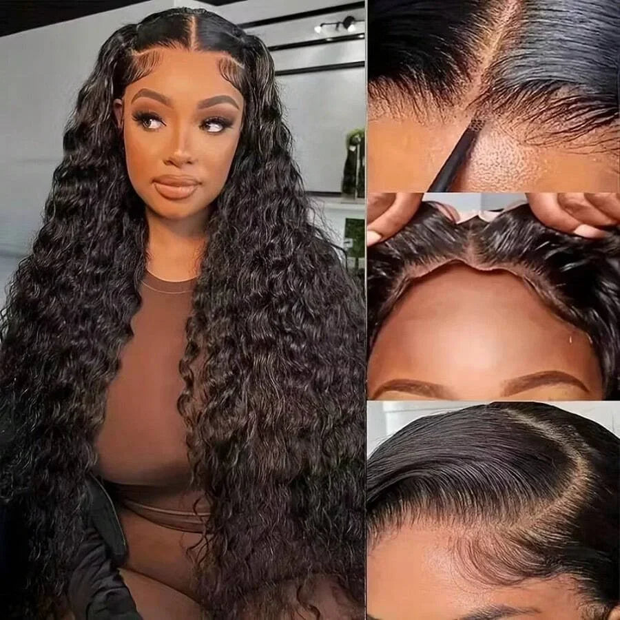13x6 Hd Deep Wave Glueless Wig Human Hair For Women Wear And Go 7x5 Frontal Curly Lace Front Wigs On Clearance Sale 250 Density