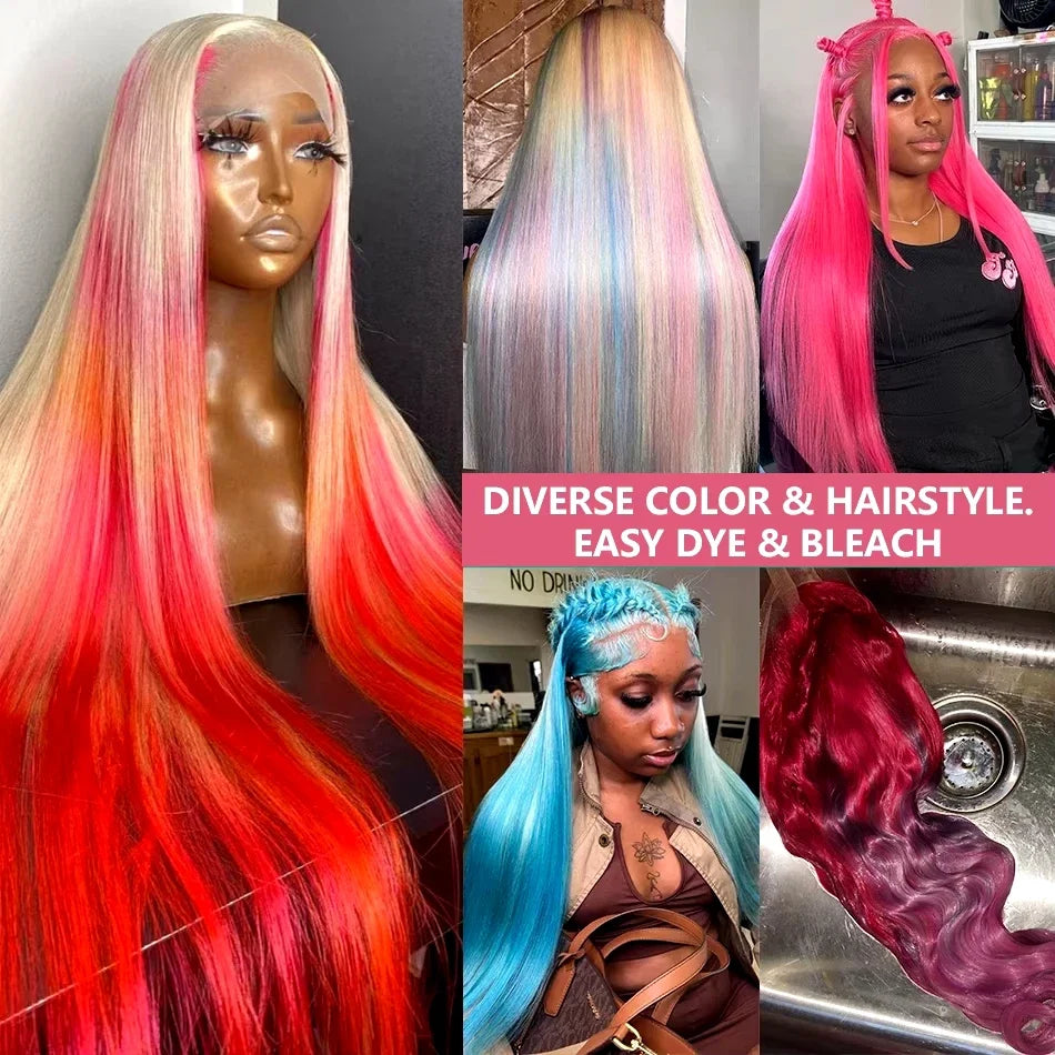 Rosabeauty 40 Inch 13x4 Straight 613 Hd Honey Blonde Lace Front Human Hair Wigs Brazilian 13x6 Color Lace Frontal Wigs For Women